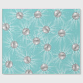 Disco Ball Baby Dusche Groovy Blue Boy Geschenkpapier (Flach)