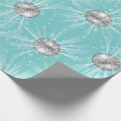 Disco Ball Baby Dusche Groovy Blue Boy Geschenkpapier (Ecke)