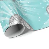Disco Ball Baby Dusche Groovy Blue Boy Geschenkpapier (Rolleneckpunkt)