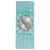 Disco Ball Baby Dusche Groovy Blue Boy Geschenktüte Für Weinflaschen (Vorderseite)