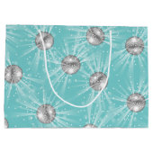 Disco Ball Baby Dusche Groovy Blue Boy Große Geschenktüte (Rückseite)