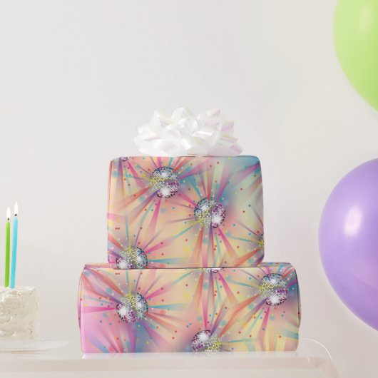 Disco Ball Baby Dusche Groovy Pastel Rainbow Geschenkpapier (Partygeschenke)