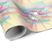 Disco Ball Baby Dusche Groovy Pastel Rainbow Geschenkpapier (Rolleneckpunkt)