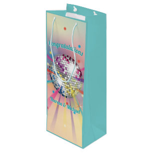 Disco Ball Baby Dusche Groovy Pastel Rainbow Geschenktüte Für Weinflaschen