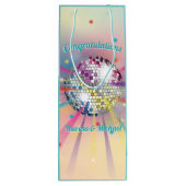 Disco Ball Baby Dusche Groovy Pastel Rainbow Geschenktüte Für Weinflaschen (Rückseite)