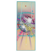 Disco Ball Baby Dusche Groovy Pastel Rainbow Geschenktüte Für Weinflaschen (Vorderseite)