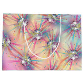 Disco Ball Baby Dusche Groovy Pastel Rainbow Große Geschenktüte (Rückseite)