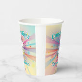 Disco Ball Baby Dusche Groovy Pastel Rainbow Pappbecher (Links)