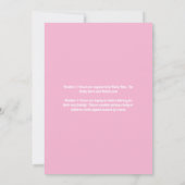 Disco Ball Baby Dusche Groovy Pink Girl Einladung (Rückseite)