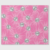 Disco Ball Baby Dusche Groovy Pink Girl Geschenkpapier (Flach)