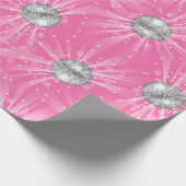 Disco Ball Baby Dusche Groovy Pink Girl Geschenkpapier (Ecke)