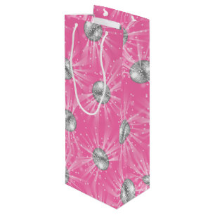 Disco Ball Baby Dusche Groovy Pink Girl Geschenktüte Für Weinflaschen