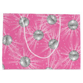Disco Ball Baby Dusche Groovy Pink Girl Große Geschenktüte (Rückseite)