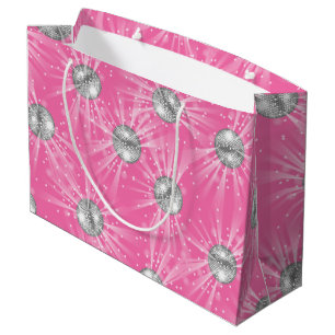 Disco Ball Baby Dusche Groovy Pink Girl Große Geschenktüte