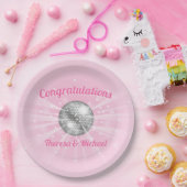 Disco Ball Baby Dusche Groovy Pink Girl Pappteller (Party)