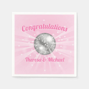 Disco Ball Baby Dusche Groovy Pink Girl Serviette