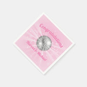 Disco Ball Baby Dusche Groovy Pink Girl Serviette (Ecke)