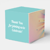 Disco Ball Baby Dusche Groovy Regenbogen Geschenkschachtel (Rückseite)