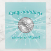 Disco Ball Baby Shower Blue Boy Weinetikett (Einzelnes Label)