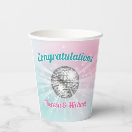 Disco Ball Baby Shower Groovy Pappbecher (Vorderseite)