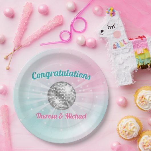 Disco Ball Baby Shower Groovy Pappteller (Party)
