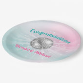 Disco Ball Baby Shower Groovy Pappteller (Schrägansicht)