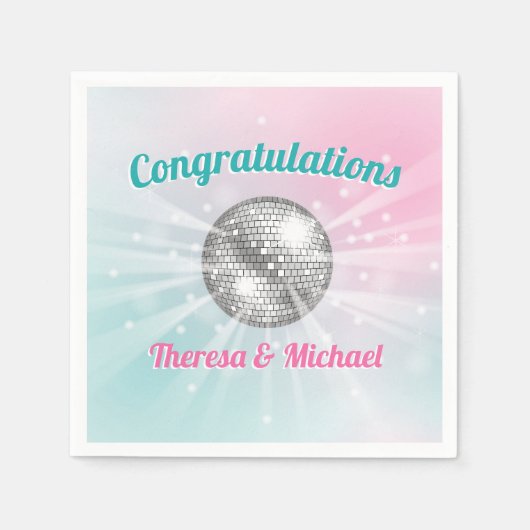 Disco Ball Baby Shower Groovy Serviette (Vorderseite)