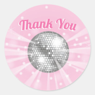 Disco Ball Baby Shower Groovy Vielen Dank Runder Aufkleber