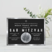 Disco Ball Bar Mitzvah Einladung (Stehend Vorderseite)