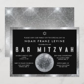 Disco Ball Bar Mitzvah Einladung (Vorne/Hinten)