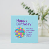 Disco Ball Birthday Karte (Stehend Vorderseite)