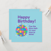 Disco Ball Birthday Karte (Vorderseite/Rückseite Beispiel)
