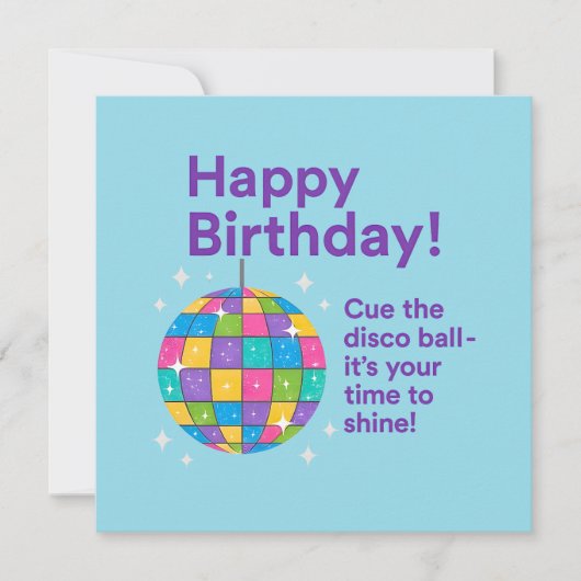Disco Ball Birthday Karte (Vorderseite)