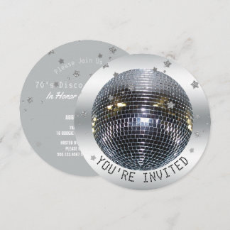 Disco Ball Birthday Party Disco Dance Party Circle Einladung