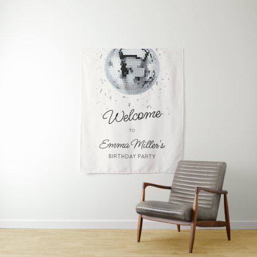 Disco Ball Birthday Wandteppich (Beispiel)