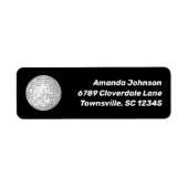Disco Ball Black Return Address Label (Vorne)