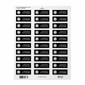 Disco Ball Black Return Address Label (Vorne)