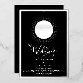 Disco Ball Black Silver Wedding Folieneinladung
