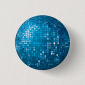Disco-Ball-Blau-Knopf Button (Vorderseite)