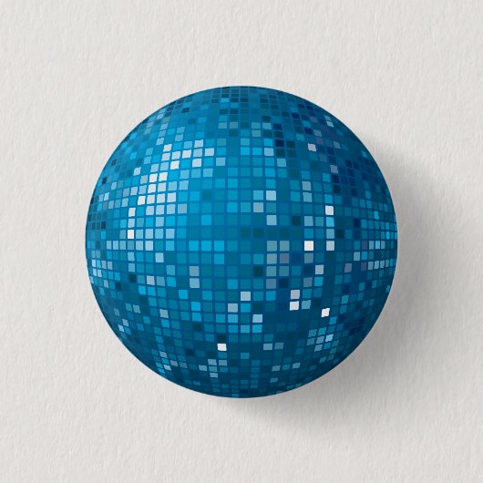 Disco-Ball-Blau-Knopf Button (Vorderseite)