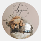 Disco Ball | Blumen |Ästhetik Runder Aufkleber (Vorderseite)