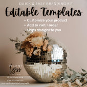 Disco Ball | Blumen | QR-Code | Zahlungszeichen Sockelschild