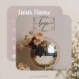 Disco Ball | Boho Blume Quadratische Visitenkarte