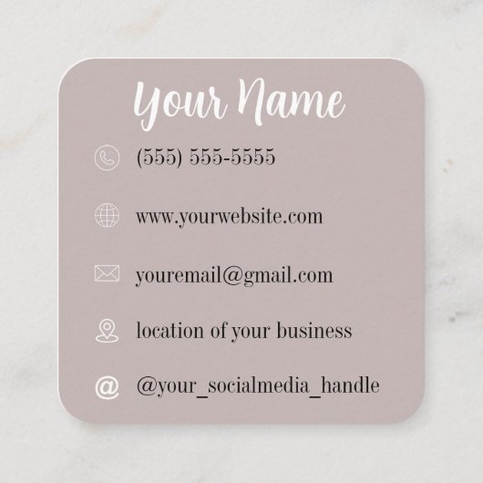 Disco Ball | Boho Blume Quadratische Visitenkarte (Rückseite)