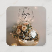 Disco Ball | Boho Florals | ästhetisch Quadratische Visitenkarte (Vorderseite)