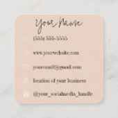 Disco Ball | Boho Florals | ästhetisch Quadratische Visitenkarte (Rückseite)