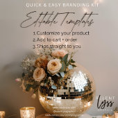 Disco Ball | Boho Florals | ästhetisch Quadratische Visitenkarte