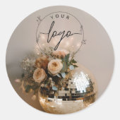 Disco Ball | Boho Florals | ästhetisch Runder Aufkleber (Vorderseite)