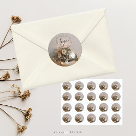 Disco Ball | Boho Florals | ästhetisch Runder Aufkleber