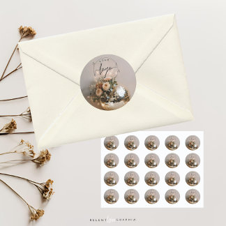 Disco Ball | Boho Florals | ästhetisch Runder Aufkleber